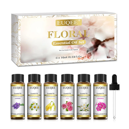 6 Bottles Essential Oils Set for Diffuser DIY Soap Candle Making-Peppermint Lavender Sweet Orange Lemongrass Eucalyptus