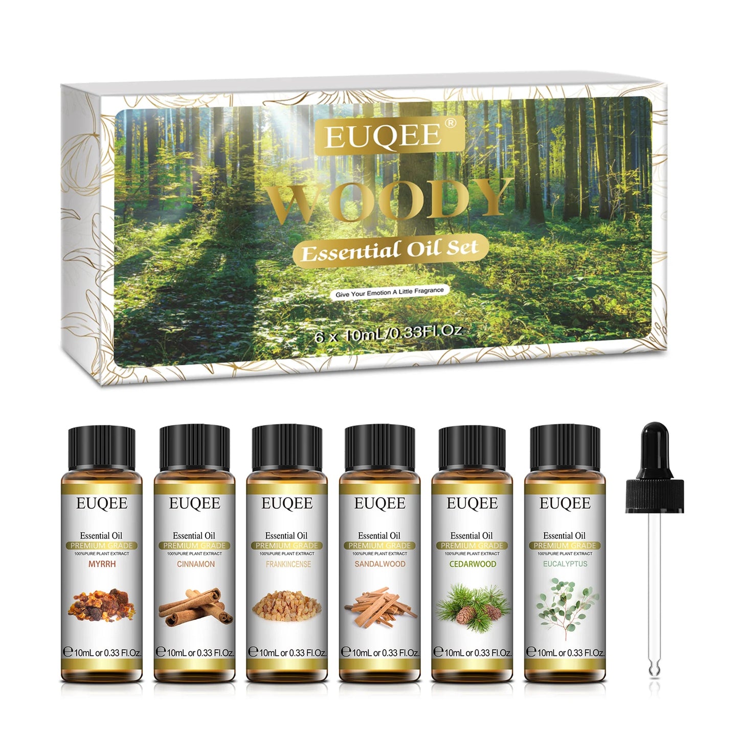 6 Bottles Essential Oils Set for Diffuser DIY Soap Candle Making-Peppermint Lavender Sweet Orange Lemongrass Eucalyptus