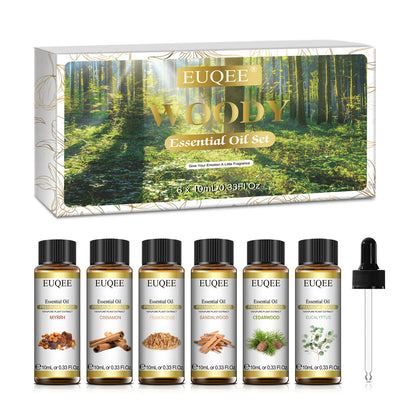 6 Bottles Essential Oils Set for Diffuser DIY Soap Candle Making-Peppermint Lavender Sweet Orange Lemongrass Eucalyptus