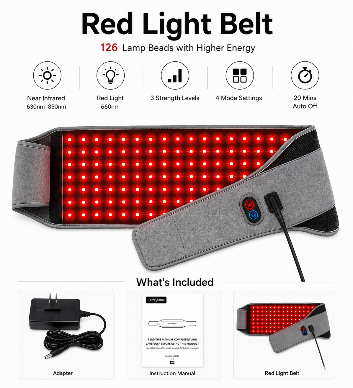 Wearable Red Light Therapy Belt