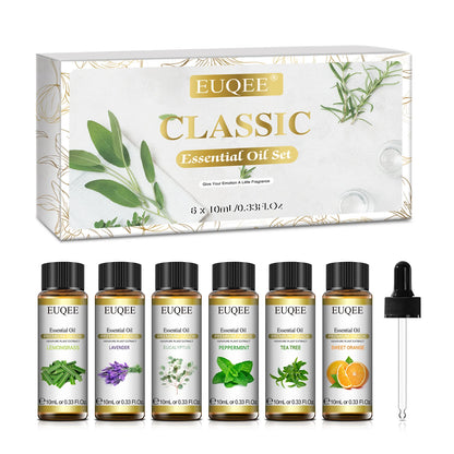 6 Bottles Essential Oils Set for Diffuser DIY Soap Candle Making-Peppermint Lavender Sweet Orange Lemongrass Eucalyptus
